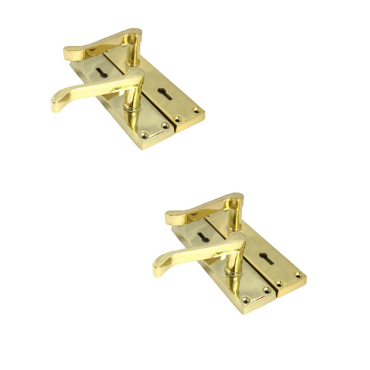 Lock Door Handles Modern Brass Victorian Scroll Interior Door Handle 2 Pairs+