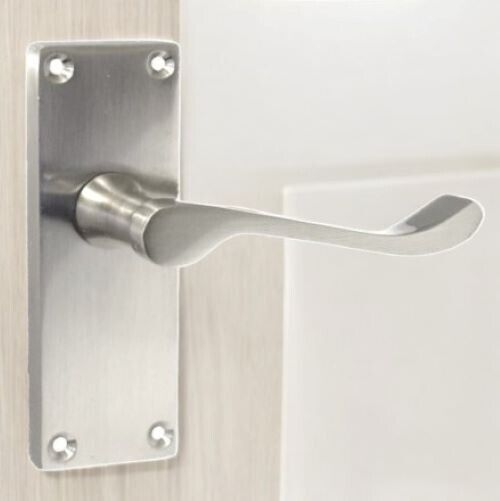 Door Handles Satin Nickel  Scroll Latch Modern Victorian Handles