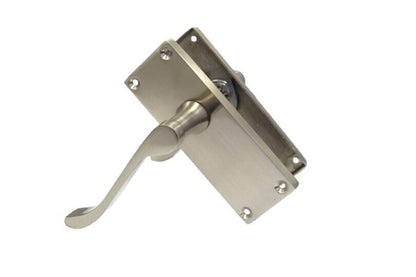 Door Handles Satin Nickel  Scroll Latch Modern Victorian Handles