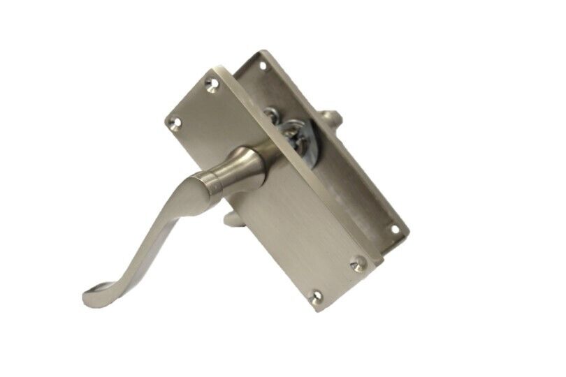 Door Handles Satin Nickel  Scroll Latch Modern Victorian Handles