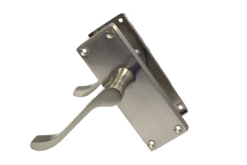 Door Handles Satin Nickel  Scroll Latch Modern Victorian Handles