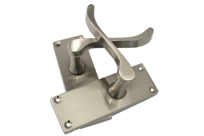 Door Handles Satin Nickel  Scroll Latch Modern Victorian Handles