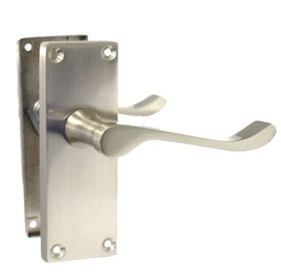 Door Handles Satin Nickel  Scroll Latch Modern Victorian Handles