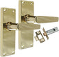 InteriorDoor Handles Victorian Straight Lever Latch Brass Finish +Tubular Latch