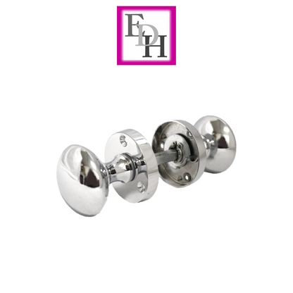 Chrome Door Knob Modern Round Rose Door Knob Silver Door Handle+Tubular Latch 6