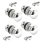 Chrome Door Knob Modern Round Rose Door Knob Silver Door Handle+Tubular Latch 4