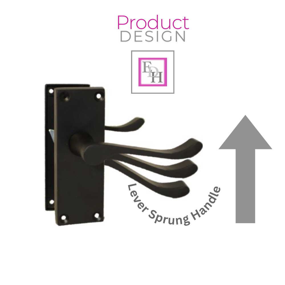 Matt Black Victorian Scroll Door Handle Lever Latch, Including Tubular Latchx6.6