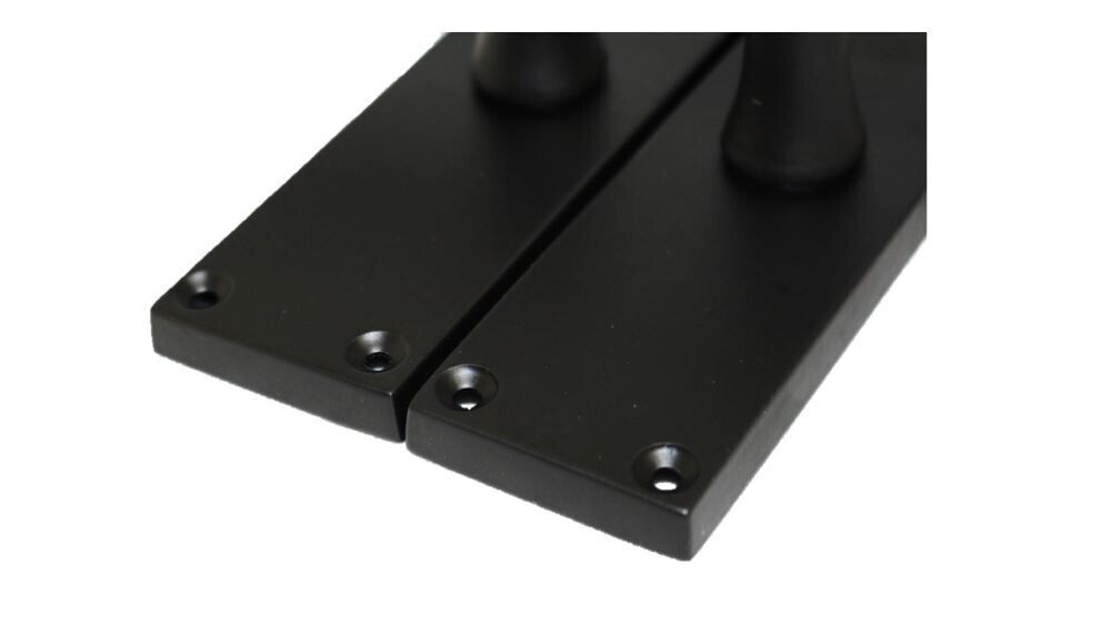 Matt Black Victorian Scroll Door Handle Lever Latch, Including Tubular Latchx6.6