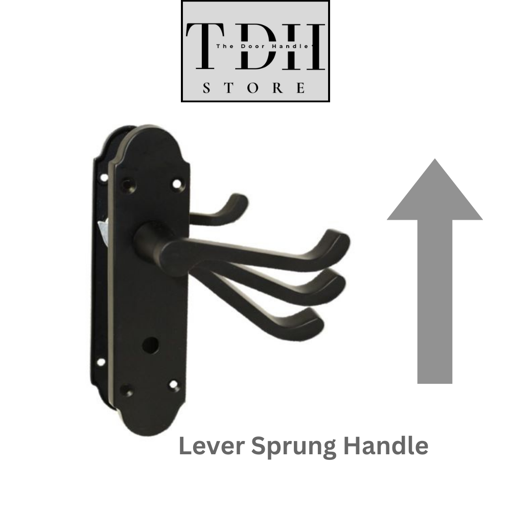Matt Black Bathroom Door Handles With Sash Lock - Victorian Scroll Door Pack