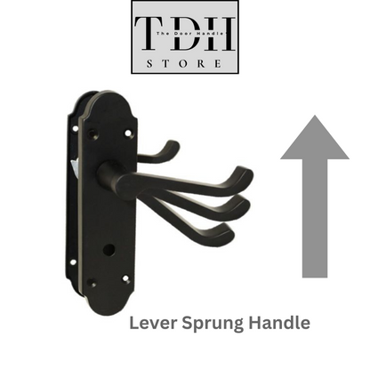 Matt Black Bathroom Door Handles With Sash Lock - Victorian Scroll Door Pack