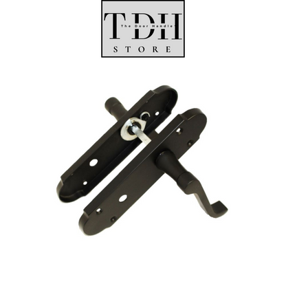 Matt Black Bathroom Door Handles With Sash Lock - Victorian Scroll Door Pack