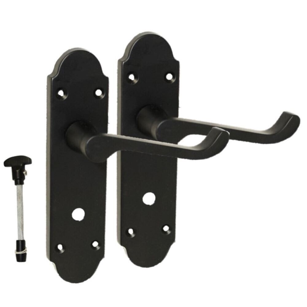 Victorian Style Interior Matt Black Bathroom Door Handles - Classic Design