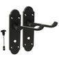 Victorian Style Interior Matt Black Bathroom Door Handles - Classic Design