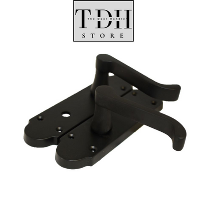 Victorian Style Interior Matt Black Bathroom Door Handles - Classic Design