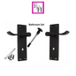 Victorian Black Bathroom Door Handle Set - 1 Pair