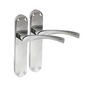 Polished Chrome Twist Door Handle, Interior Latch Lever on Long Back Plate x1