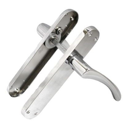 Polished Chrome Twist Door Handle, Interior Latch Lever on Long Back Plate x1