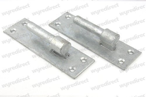 Wyre Direct 2 Heavy Duty Wrought Iron Gate Hinge Brackets 16mm Pin Gate Screw On Galvanised