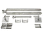Heavy Duty Gate Hinges - 600mm Adjustable Field Gate Hinge Set with 100mm x 100mm Hooks on Plate and Fittings for Shed Doors, Gate Doors, Garage & Barn, Stable Doors - Galvanised