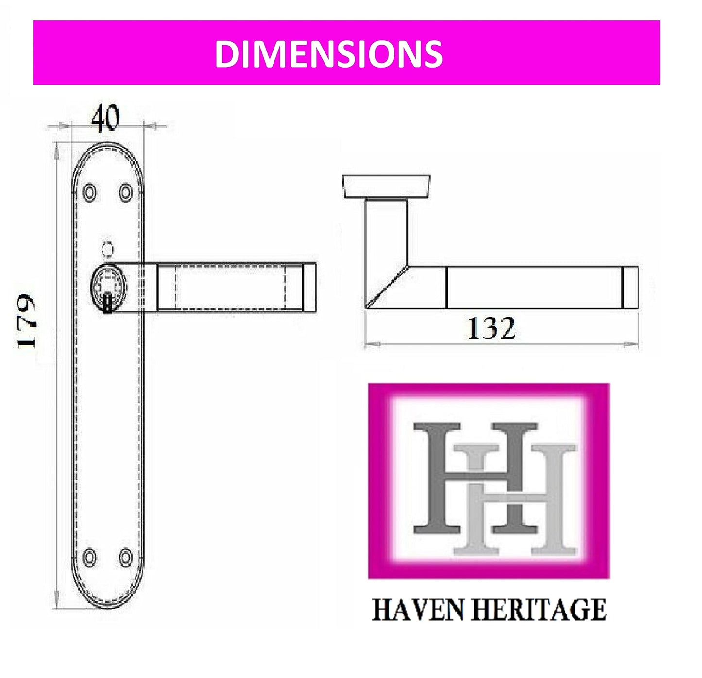 Haven Heritage Door Handles Lever Bath Satin Nickel & Chrome Dual Finish Mitred 1x Pair