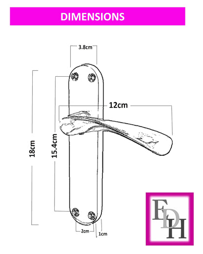 Polished Chrome Twist Door Handle,Interior Latch Lever on Long Back Plate