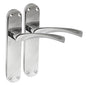 Epsom Door Handle Internal Polished Chrome Twist Door Handle Set, Interior Latch Lever on Long Back Plate, Door Handle Latch, Privacy Lockable Handle for Bathroom, Bedroom, Front Door 4 Pairs