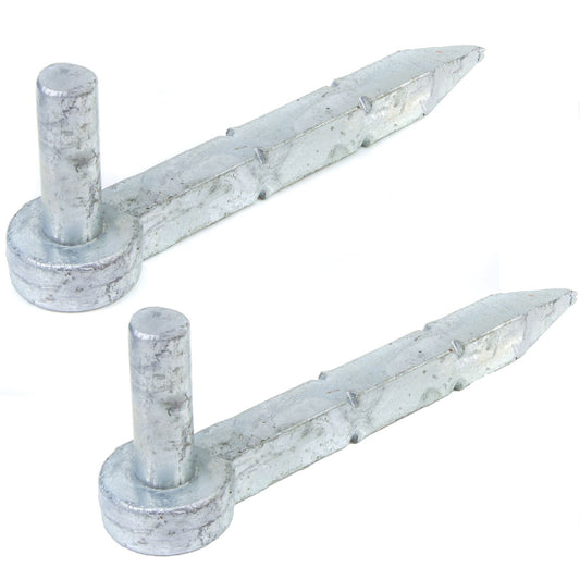2X 19mm Heavy Duty Farm/Field Gate Hook to Drive Pin - Galvanised 0.7" Spike Hanger