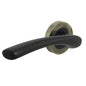 Zena Design Modern Matt Black Door Handles Internal & External Use - Black Matt Black Lever Latch with Antique Rose, 1 Pair and Matt Black Thumb Turn