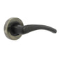 Zena Design Modern Matt Black Door Handles Internal & External Use - Black Matt Black Lever Latch with Antique Rose and Matt Black Thumb Turn, Sash Lock