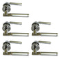 Haven Heritage Door Handles Lever on Round Rose, Duel Satin Nickel/Polished Chrome Electra - 5 Pairs