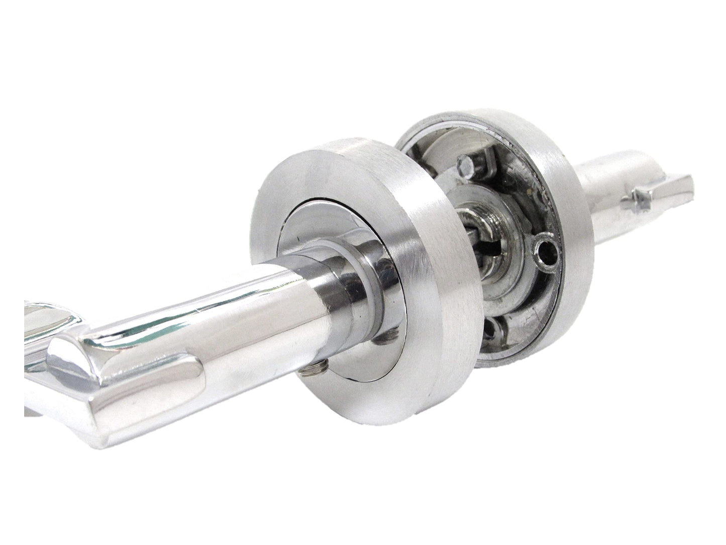 Haven Heritage Door Handles Lever on Round Rose, Duel Satin Nickel/Polished Chrome Electra - 5 Pairs