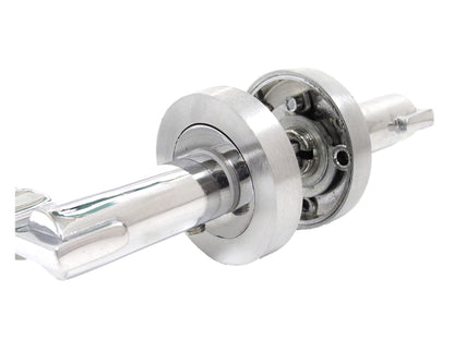 Haven Heritage Door Handles Lever on Round Rose, Duel Satin Nickel/Polished Chrome Electra - 5 Pairs