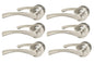 Epsom Door Handle Internal Satin Nickel Twist Door Handle Set, Interior Latch Lever on Rose, Door Latch Satin, Door Handle Latch, Bedroom, Front Door, 6 Pairs of Handles