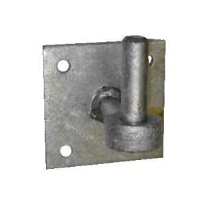 2 x Heavy Duty Galvanised 19mm Hook on 4" x 4" Plate with Extended Shoulder - Farm/Field Gate Square Hanger