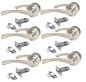 Epsom Door Handle Internal Satin Nickel Twist Door Handle Set, Interior Latch Lever on Rose, Door Latch Satin, Door Handle Latch, Bedroom, Front Door, 6 Pair of Handles + Tubular Latch