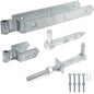Galvanised Double Strap Farm Gate Hinge Set - Heavy Duty 18" Hinge for Field Gates, Driveways & Stables