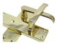 Brass Door Handles Interior Door Handles - Victorian Straight Lock Handles Brass Plated Door Handles, Door Handles Multipack, Door Handles (1 Pair of Bathroom Handles)