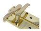 Brass Door Handles Interior Door Handles - Victorian Straight Lock Handles Brass Plated Door Handles, Door Handles Multipack, Door Handles (2 Pair of Bathroom Handles + Bathroom SASH Lock)