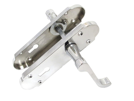 Epsom Door Handle - Chrome Internal Lock Door Handles - Door Handles Internal Sets, Chrome Door Handle Set for Internal Doors, Door Handle in Chrome, 170mm x 42mm