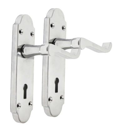 Epsom Door Handle - Chrome Internal Bathroom Door Handles - Door Handles Internal Sets, Chrome Door Handle Set for Internal Doors, Door Handle in Chrome, 170mm x 42mm