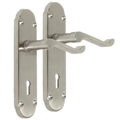 Epsom Door Handle - Satin Nickel Internal Bathroom Door Handles - 170mm x 42mm