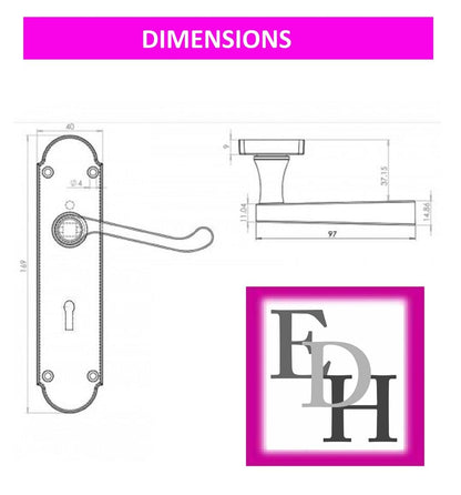 Epsom Door Handle - Satin Nickel Internal Bathroom Door Handles - 170mm x 42mm