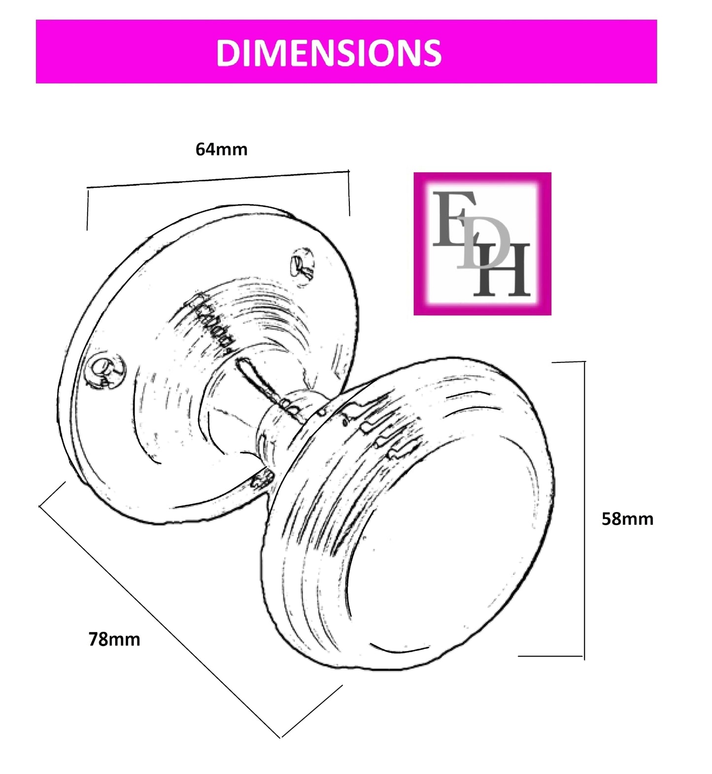 Queen Anne Reeded Mortice Door Knobs, Interior Door Knobs for Home, Round Internal Door Knob with Tubular Latch - Durable Satin Door Knobs (1 Pair of KNOBS)