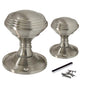Queen Anne Reeded Mortice Door Knobs, Interior Door Knobs for Home, Round Internal Door Knob with Tubular Latch - Durable Satin Door Knobs (1 Pair of KNOBS + Tubular Latch)
