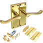 Polished Brass Internal Lever Latch Door Handles & Fixings Set