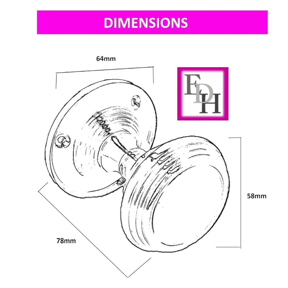 Queen Anne Reeded Mortice Door Knobs, Interior Door Knobs for Home, Round Internal Door Knob with Tubular Latch - Durable Satin Door Knobs (4 Pair of KNOBS + Tubular Latch)