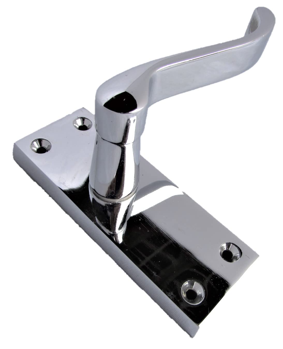 Silver Door Handles Interior Door Handles - Victorian Scroll Door Handles in Polished Chrome Door Handles, Back Plate, 118 x 42mm, Door Handles Multipack, Door Handles Set of 6