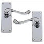 3 Sets x Victorian Scroll Door Handles Lever Latch - Polished Chrome 2006ZH - 113 x 40mm