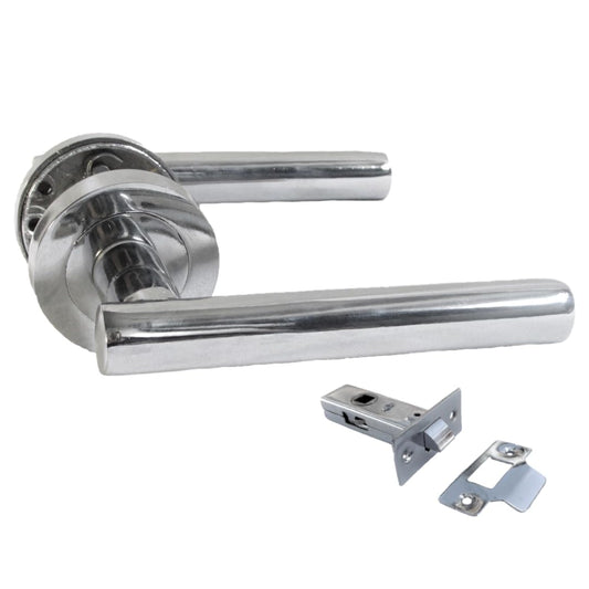 Straight T Bar Internal Latch, Essential Sets for Internal, Featuring Polished Chrome Finish, Door Latch Compatibility for Home & Office (1 Pair of Handles)