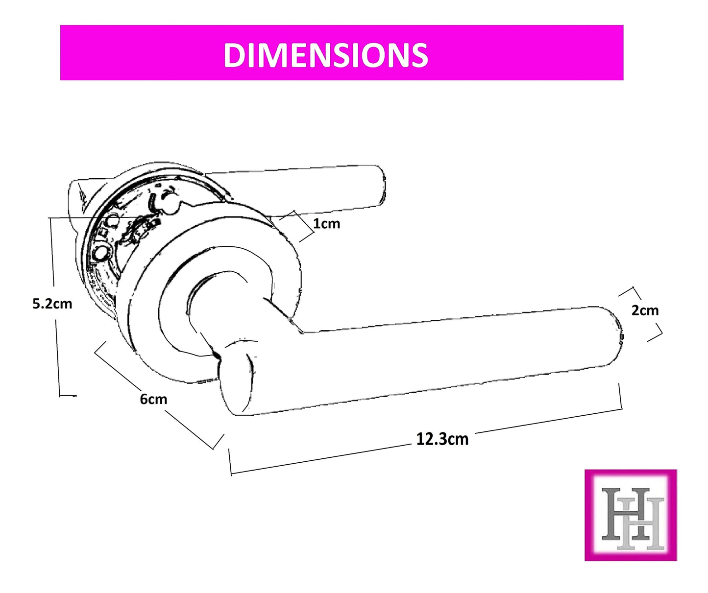 Door Handles Straight T Bar Satin Chrome Internal Latch - Haven Heritage